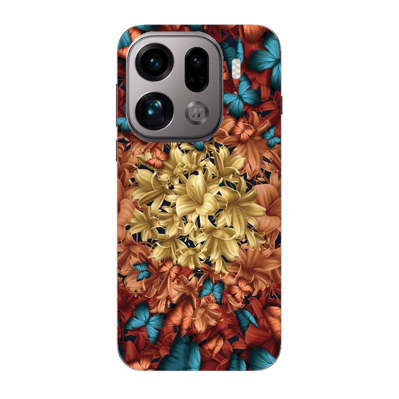 Oppo Find X9 Pro Blue butterflies Transparent Silicone TPU Θήκη